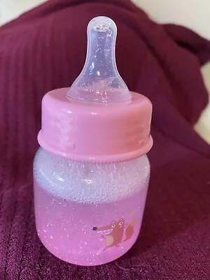 £7.74 • Buy Reborn 2oz Pink “PREEMIE NO HOLE NIPPLE” “FAIRY Glitter” Baby Bottle~See Photo