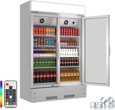 Commercial 2 Glass Door Cooler Refrigerator Display Merchandiser Restaurant Bar • $1299