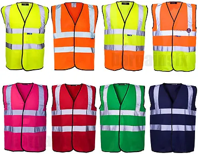 £2.35 • Buy Hi Viz Vis Visibility Security Work Vest Two Tone Safety Waistcoat Colours Sizes