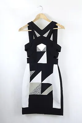 $165 • Buy Roland Mouret Black Geometric Dress S By Reluv Clothing