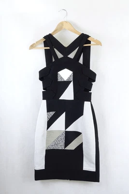 $165 • Buy Roland Mouret Black Geometric Dress S By Reluv Clothing