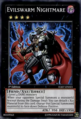 EVILSWARM NIGHTMARE SUPER RARE HA07-EN023 1ST EDITIONS LP YuGiOh • $5.78