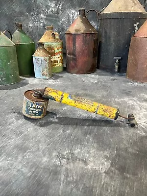 Vintage Slayer Sprayer Rustic Tin Shelf Display Farmhouse Patina Decor • £14