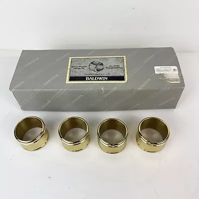 Baldwin Polished Brass Dover Napkin Rings Set Of 4 With Box • $20.27