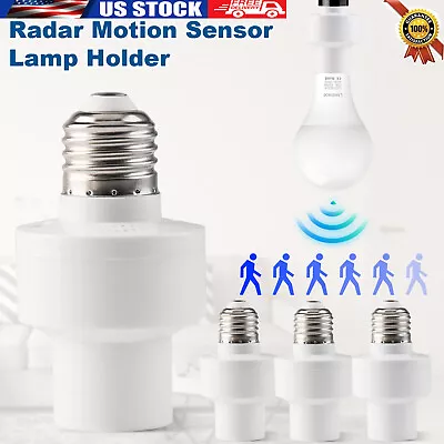 1-4Pcs Radar Motion Sensor E27 LED Light Lamp Bulb Holder Socket Switch Adapter • $9.95