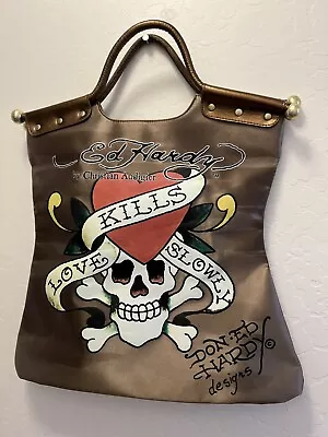 Ed Hardy Tote Bag/bag Kills Love Slowly Don Ed Hardy Designs 17 X 15 In L Y2K • $117