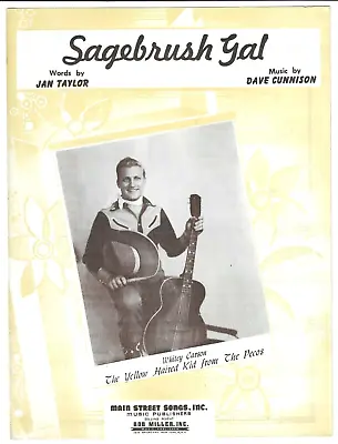 WHITEY CARSON Vintage Country Sheet Music SAGEBRUSH GAL 1944 • $11.88