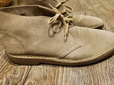 J Crew Tan Suede Leather Lace Up Desert Chukka Boots Mens Size 10 Made In Italy • $75