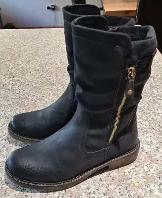 £15.99 • Buy Womens Relife By Pavers Shock Absorbing Mid Calf Black Boots UK7