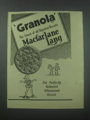 1954 Macfarlane Lang Granola Biscuits Ad - Granola The Finest Of All Digestive • $19.99