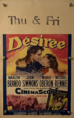 DESIREE Original Window Card Movie Poster - 1954 - MARLON BRANDO - RARE! • $225