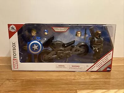 Disney Marvel Avengers Toybox Captain America Motorcycle Set Action Figure • $55