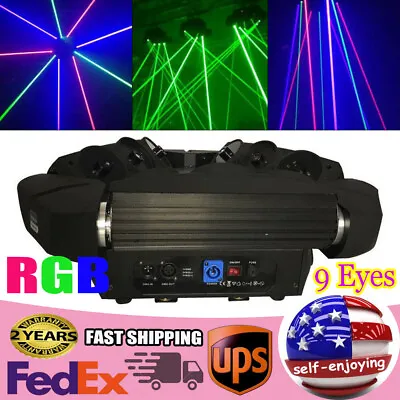 9 Eyes RGB Moving Spider Beam Laser Light DMX Profession DJ Party Stage Lighting • $361.95