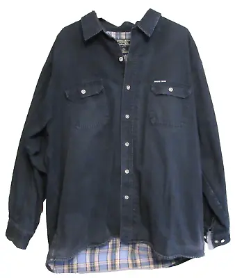 Moose Creek Blue Denim Flannel Lined Work Chore Shirt Jacket Coat Men’s 2 XL • $19.95