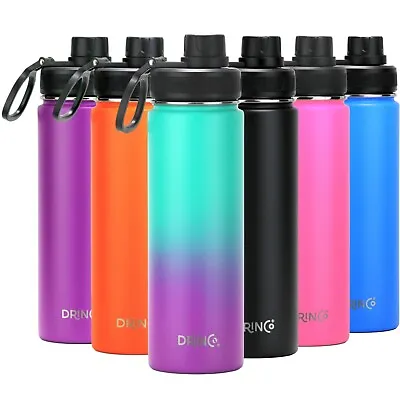 DRINCO Insulated Stainless Steel Water Bottle 32oz W Straw Lid 20oz W Sport Lid  • $22.99