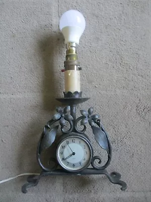 Art Deco Design Table Lamp - Smiths Sectric Electric Clock - Candle Stick Design • £45