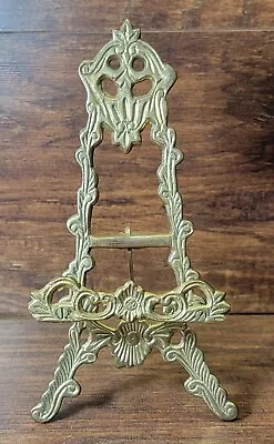 Vintage Ornate Brass Easel Picture Frame Holder Display Stand 8  • $14.99