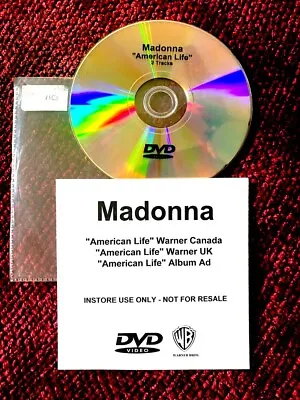 Madonna Banned Recalled American Life War Promo Dvd Video & Alternate Commercial • $550