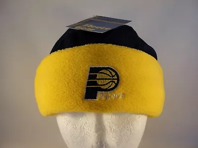 Indiana Pacers NBA Cuffed Fleece Hat Beanie Navy Gold • $14.95