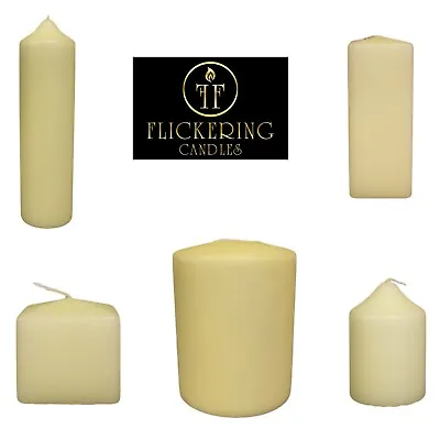 £7.99 • Buy High Quality Ivory Church Candles Pillar Candle Various Sizes 