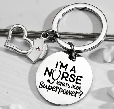 Stainless Steel I'm A Nurse Keychain With Heart Charm • $7.50