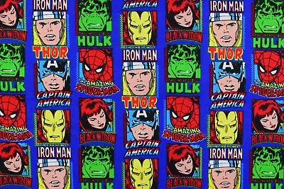 Marvel Heros Fabric Spiderman Fabric Hulk Fabric Quilting Fabric • £6