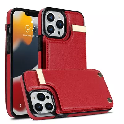 Multiple Cards Pocket Magnetic Wallet Case Cover For IPhone 11 12 13 14 15 XS XR • £9.59