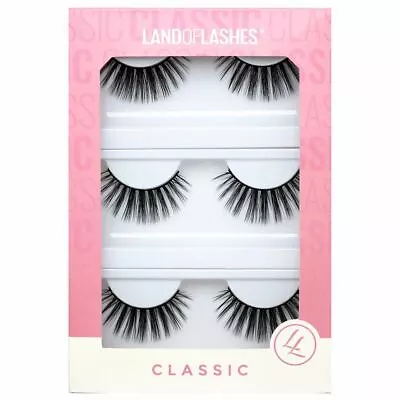 Land Of Lashes Faux Mink False Eyelashes Multipack - Flutter Fake Lash - 3 Pairs • £6.99