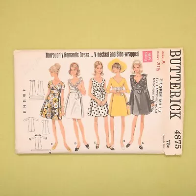 Vintage 1960s Butterick A-Line Wrap Dress Sewing Pattern - 4875 Bust 31.5 UC FF • $13