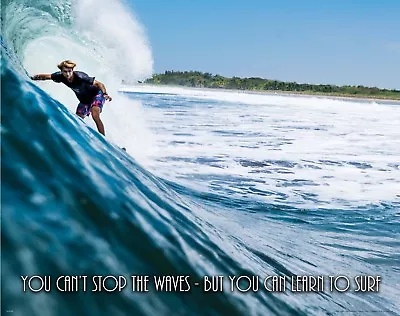 Surfing Motivational Poster Art Print Wall Decor Sports Surfboard Beach  MVP595 • $9.95