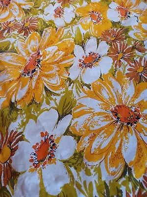 VTG Mid-century 1960s 70s MOD Flower Power Drapery Panel + Bonus Drapes Curtain • $84.95