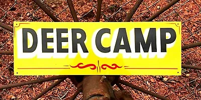 Vintage Hand Painted DEER CAMP SIGN Cabin Lodge Camping Hunting Lake Buck Decor  • $39