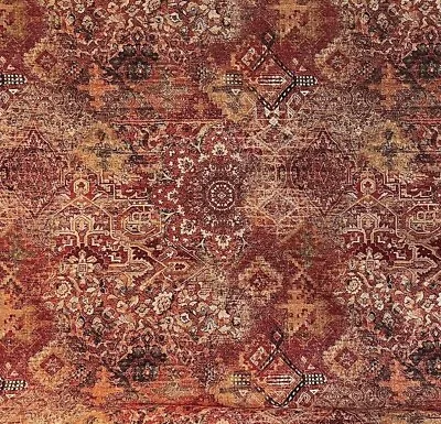 £2.70 • Buy Red Fabric Rug Woven Morocco Carpet Kilim Orange Oriental Tapestry By Meter