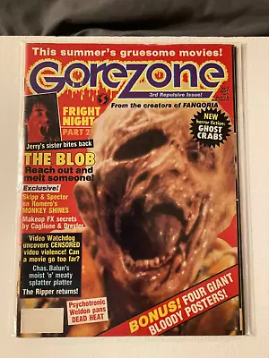 $16.16 • Buy 1988 GOREZONE Magazine #3 Fright Night W/ Posters Fisherman Horror The Blob