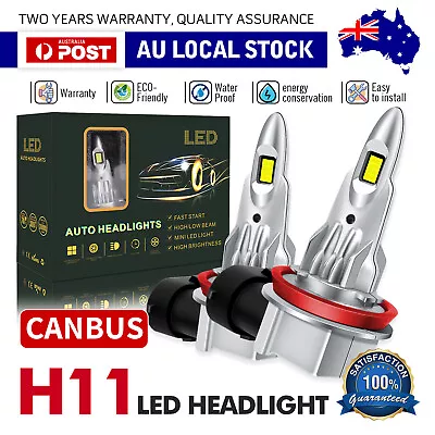 H8 H11 LED No Error Headlight Globes Bulbs Kit Replace Halogen 72W 9000LM White • $40.89