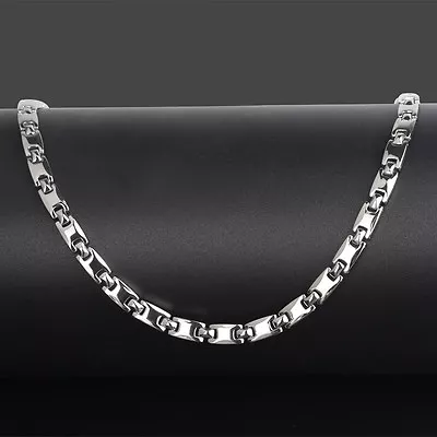 Men Women Gift Silver Pure Titanium 4 Elements Magnetic Therapy Chain Necklace • $40.99