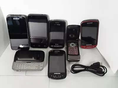 Lot Of 7 Vintage Cell & Flip Phones Samsung T-Mobile Metro PCS Verizon PartsOnly • $4.99