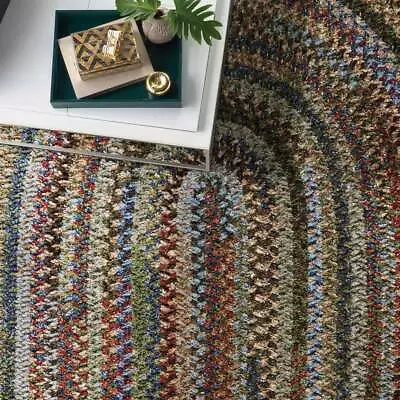 Capel Rugs Habitat Soft Chenille Polyester Braided Oval Rug Multi Colored 930 • $82