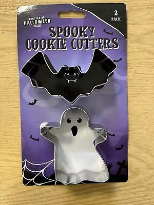 Halloween Spooky Cookie Cutter 2 PACK Cat & Hat / Bat & Ghost Cake Baking Tools • £2.45