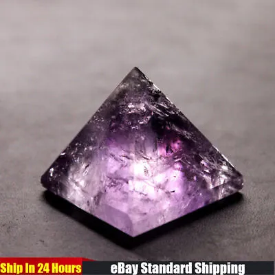 Natural Purple Amethyst Quartz Crystal Orgone Energy Pyramid Healing Stone Tower • $11.39