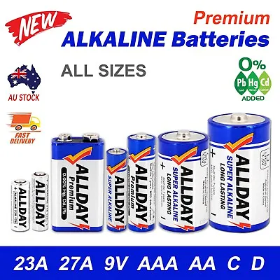 AA AAA C D 9V 23A 27A Battery 1.5V Alkaline Batteries ALLDAY AU • $4.99