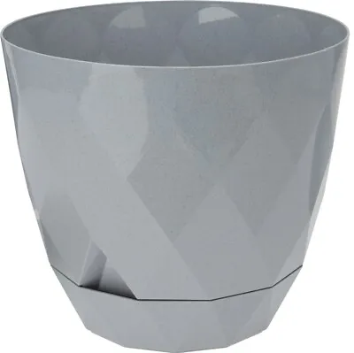 Large 9 Litre Indoor Outdoor Modern Planters Removeable Tray Plant Pot Grey • £13.99