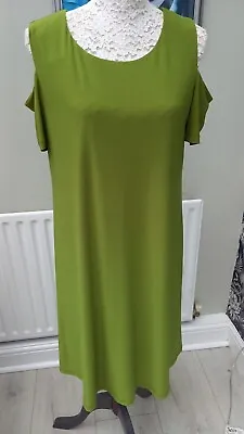 Ronni Nicole (QVC)  Cold Shoulder Dress. Size UK 16. Green. Knee Length. VGC • £9