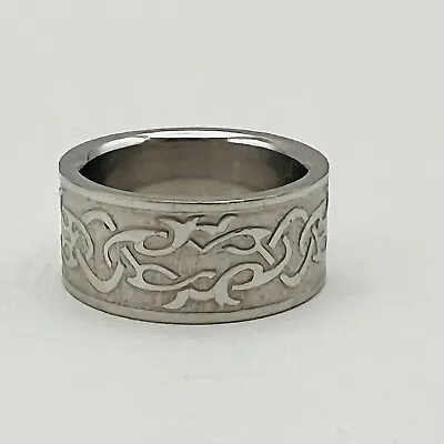 Men Silver Celtic Knot Stainless Steel Viking Ring Band Jewelry Size 8 • $10.99