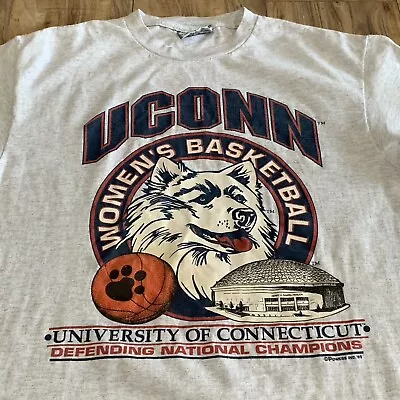 Vintage 1995 UCONN Huskies Women’s Basketball National Champions T-Shirt Men’s M • $30