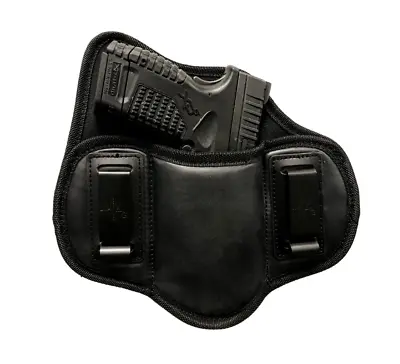 IWB Dual Clip Soft Leather Pancake Holster For Smith & Wesson M&P Shield 9MM/40 • $14.99