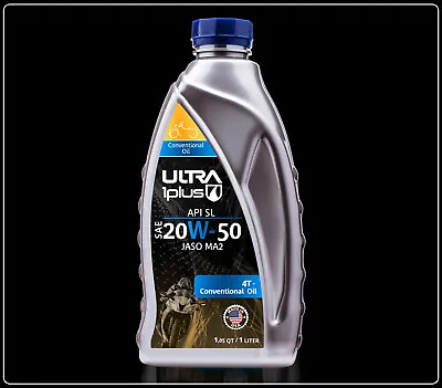 Ultra1Plus SAE 20W50 Conventional 4T Motorcycle Oil API SL JASO MA2 (Quart) • $85.06