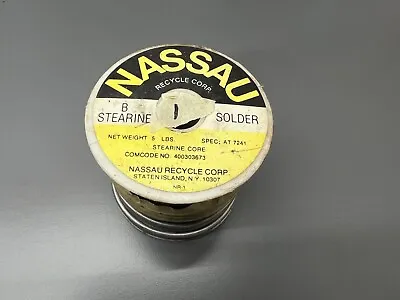 Vintage Nassau B Stearine Core Lg Dia. Solder - Spec: At 7241 - 5lb 3.4oz • $60