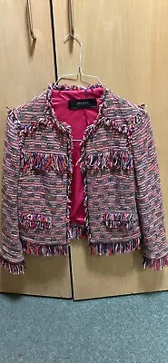 Zara Open Jacket Small Tweed Pinks • $22