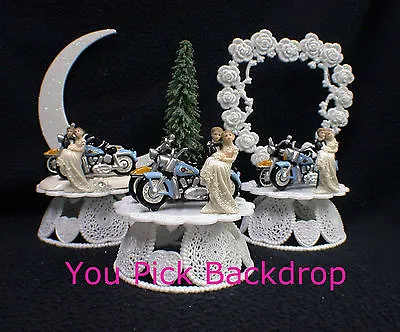 Wedding Cake Topper W/ Two Harley Hogs Davidson Motorcycles Bike Sexy Funny NEW • $39